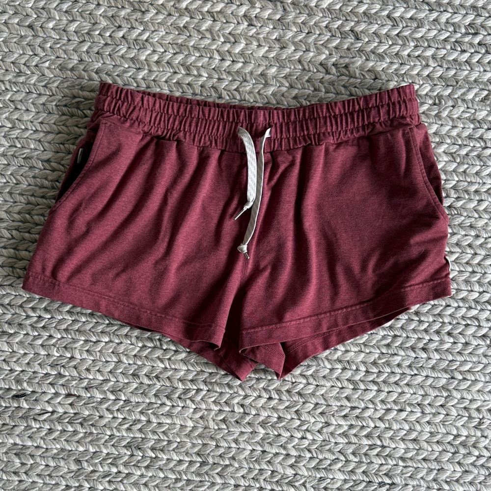 Vuori Burgundy Athletic Drawstring Shorts
